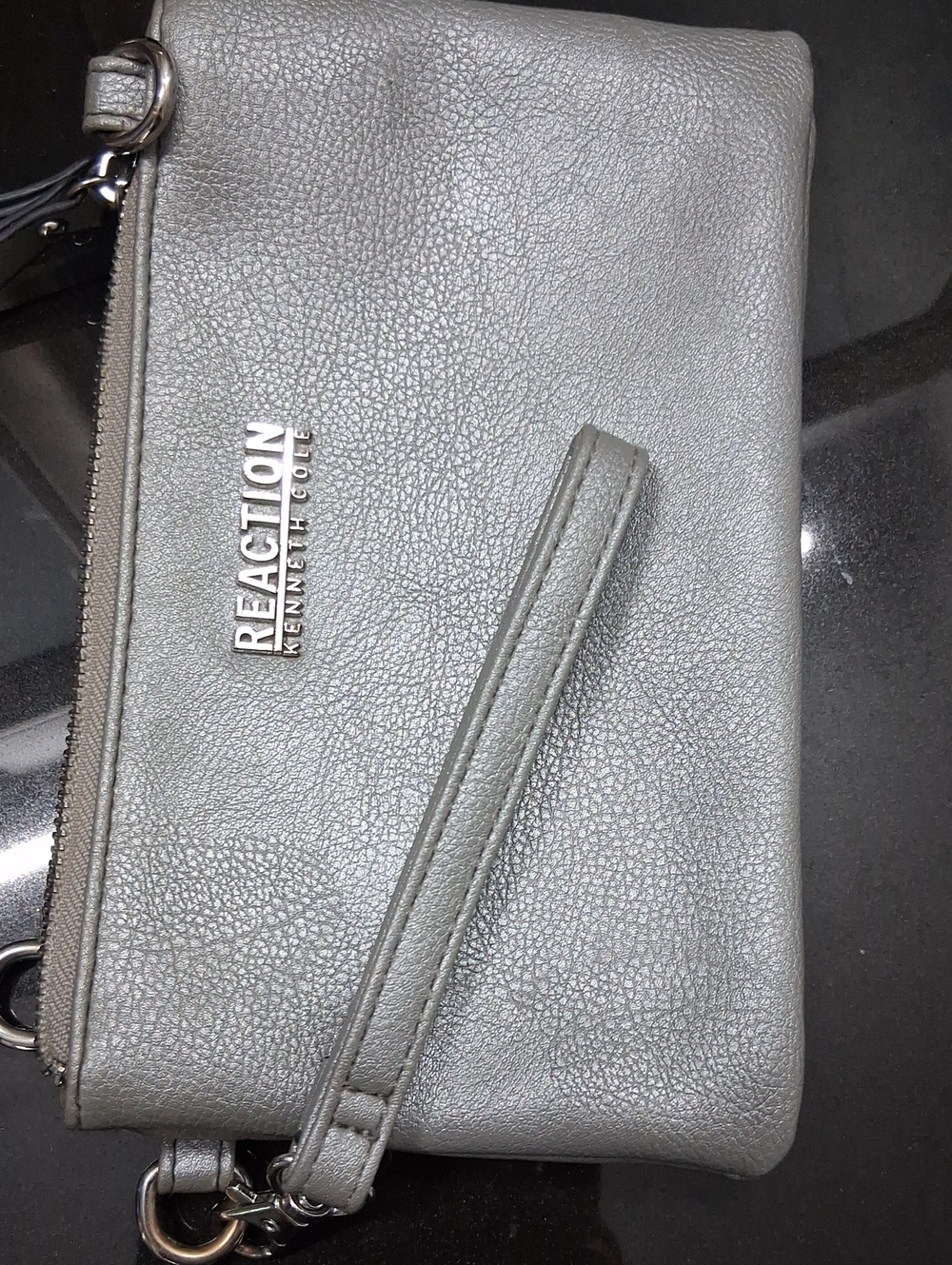 Reaction Kenneth Cole Gray Wristlet Clutch